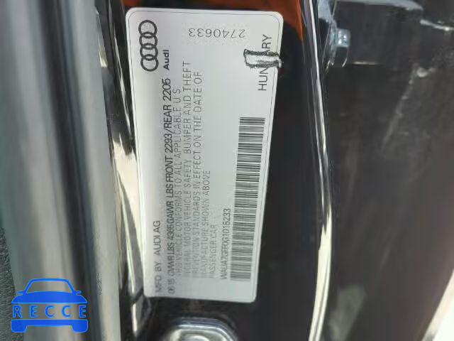 2016 AUDI A3 WAUA7GFF0G1015233 image 9