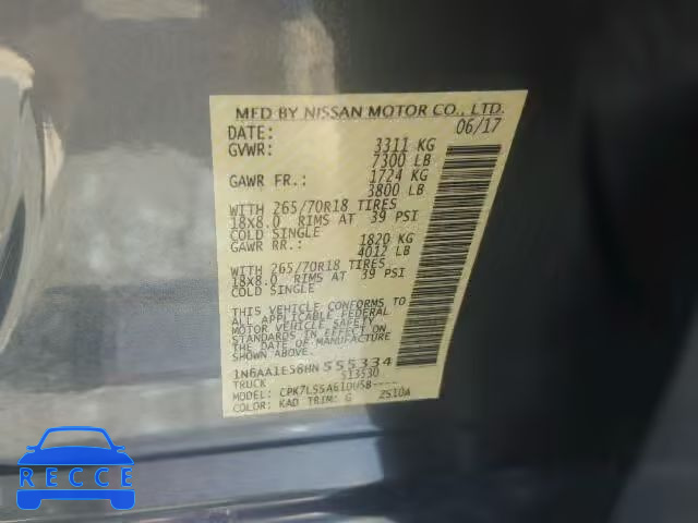 2017 NISSAN TITAN 1N6AA1E58HN555334 image 9