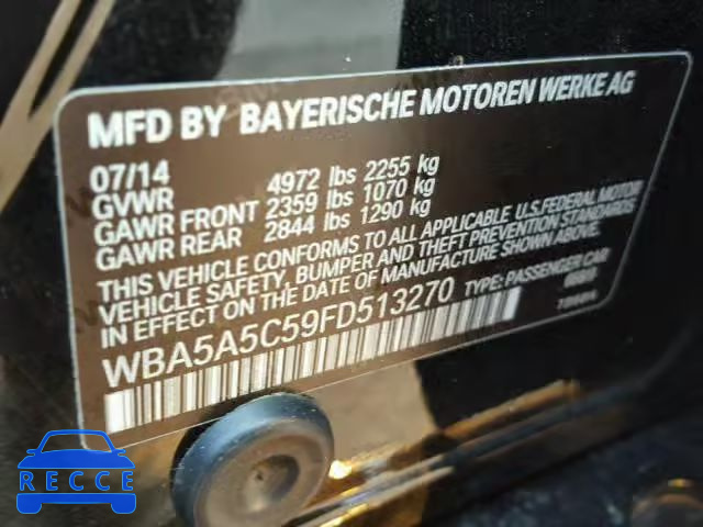 2015 BMW 528 WBA5A5C59FD513270 зображення 9
