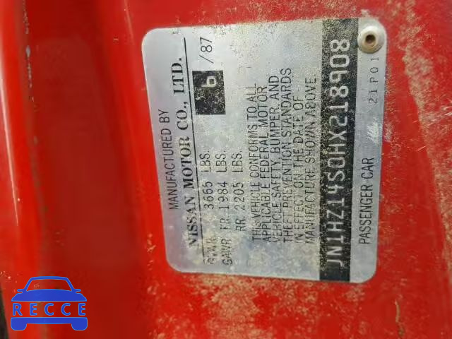 1987 NISSAN 300ZX JN1HZ14S0HX218908 image 9