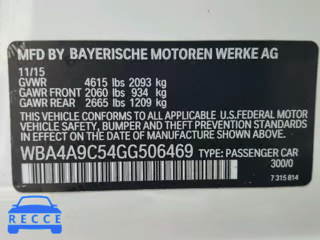 2016 BMW 428 WBA4A9C54GG506469 Bild 9