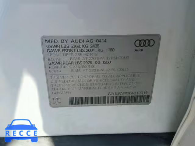 2014 AUDI Q5 WA1LFAFP3EA119016 image 9