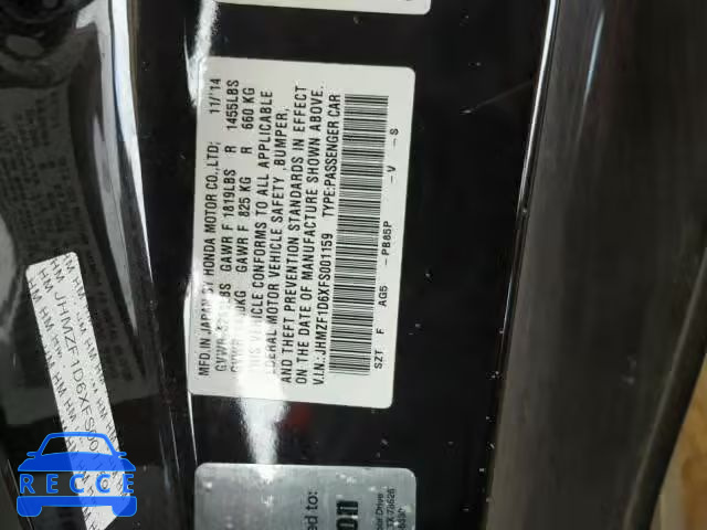 2015 HONDA CR-Z JHMZF1D6XFS001159 image 9