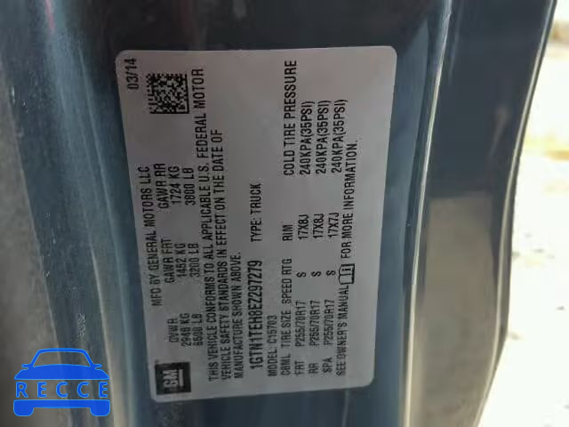 2014 GMC SIERRA 1GTN1TEH8EZ297279 image 9