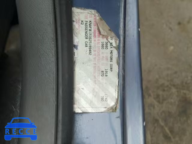 2002 KIA SPECTRA KNAFB121625189482 image 9