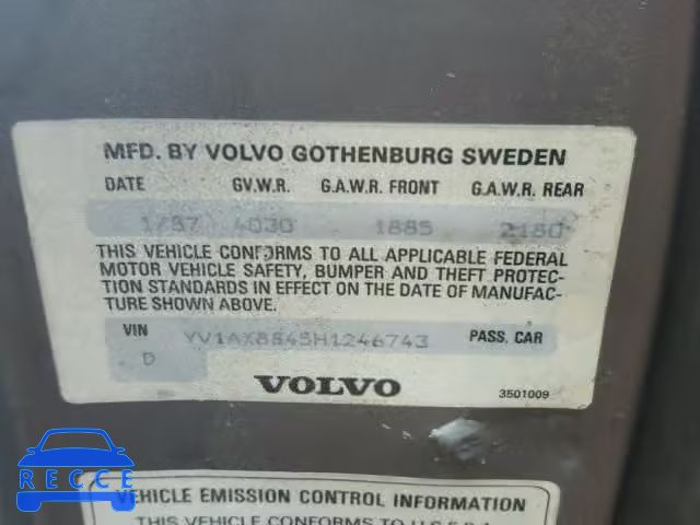 1987 VOLVO 244 YV1AX8845H1246743 image 9
