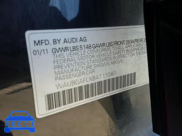 2011 AUDI S4 WAUBGAFLXBA111080 Bild 9