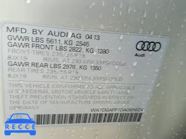 2013 AUDI Q5 WA1DGAFP1DA088624 зображення 9