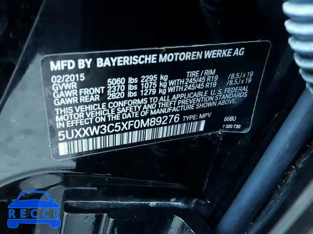 2015 BMW X4 5UXXW3C5XF0M89276 Bild 9