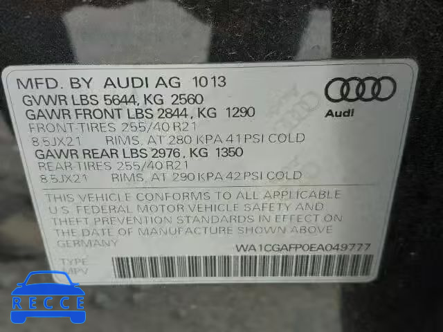 2014 AUDI SQ5 WA1CGAFP0EA049777 image 9