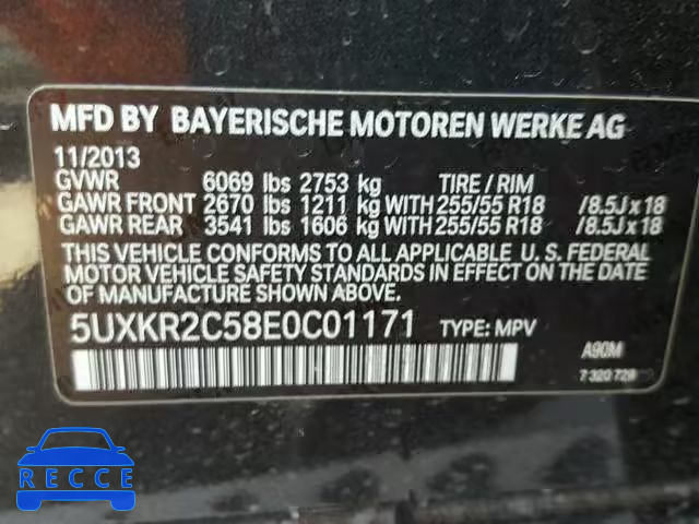 2014 BMW X5 SDRIVE3 5UXKR2C58E0C01171 image 9