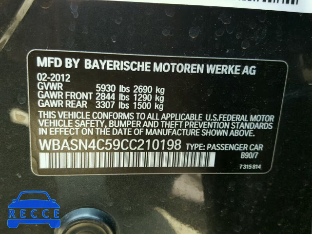 2012 BMW 550 IGT WBASN4C59CC210198 image 9