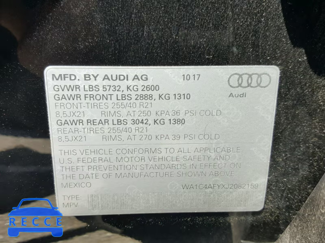 2018 AUDI SQ5 PRESTI WA1C4AFYXJ2082159 зображення 9