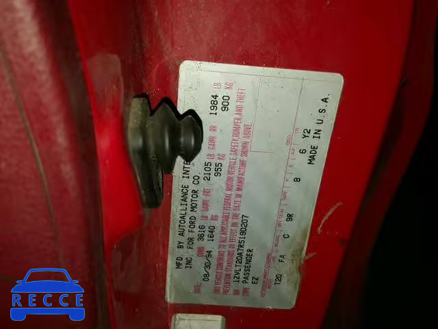 1994 FORD PROBE BASE 1ZVLT20A7R5190207 image 9