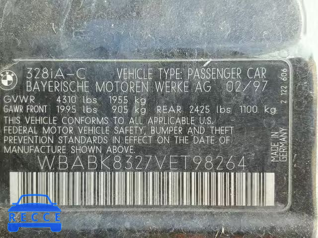 1997 BMW 328 IC AUT WBABK8327VET98264 Bild 9