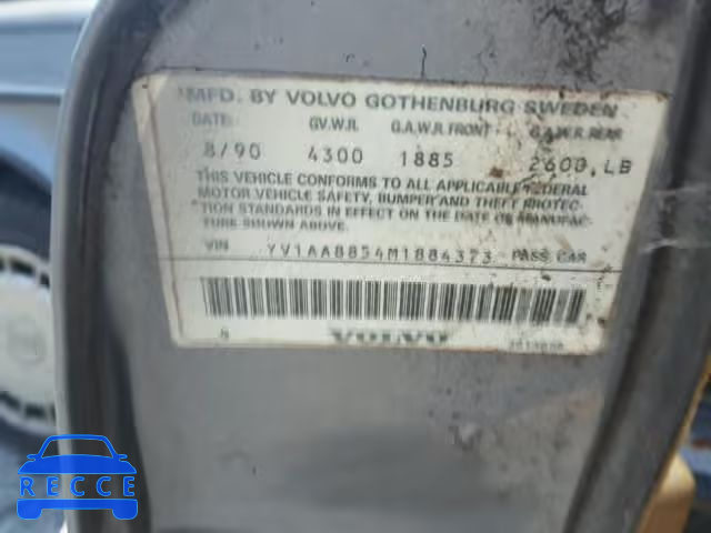 1991 VOLVO 240 BASE YV1AA8854M1884373 Bild 9