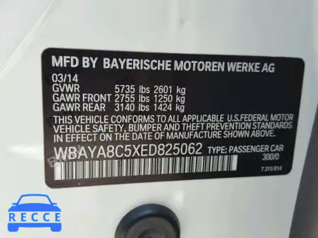 2014 BMW 750 I WBAYA8C5XED825062 image 9