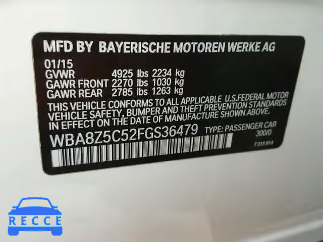 2015 BMW 328 XIGT WBA8Z5C52FGS36479 Bild 9