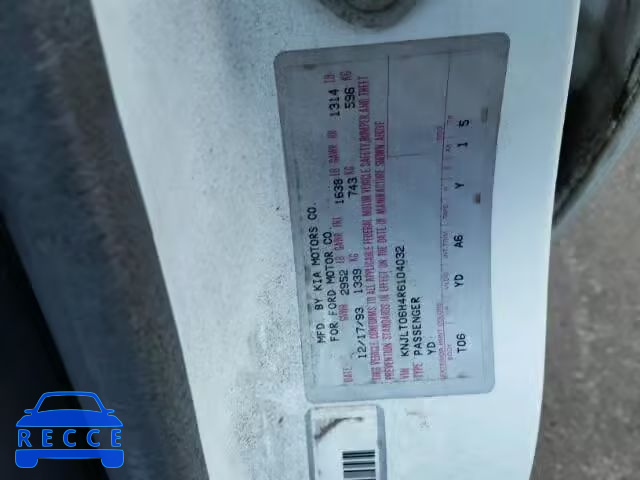 1994 FORD ASPIRE KNJLT06H4R6104032 image 9