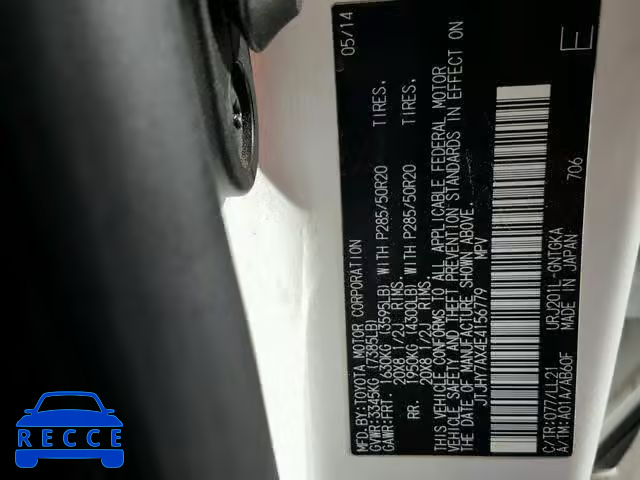 2014 LEXUS LX 570 JTJHY7AX4E4156779 image 9