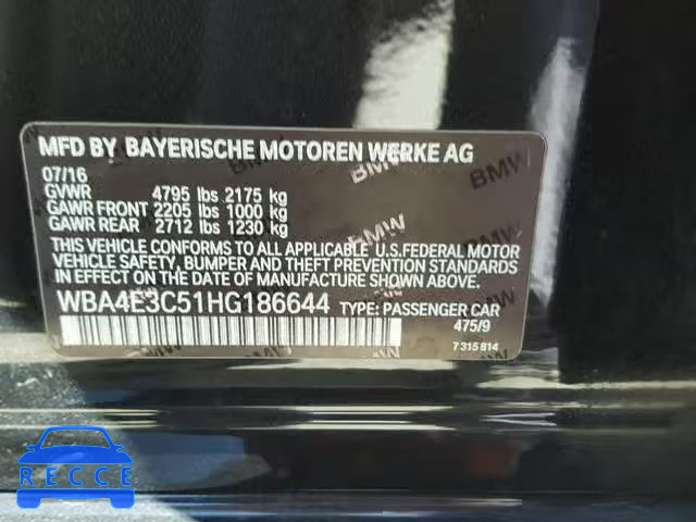 2017 BMW 440I GRAN WBA4E3C51HG186644 image 9
