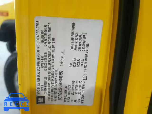 2006 HUMMER H2 SUT 5GRGN22U66H100799 зображення 9