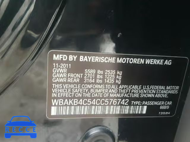 2012 BMW 740 LI WBAKB4C54CC576742 image 9