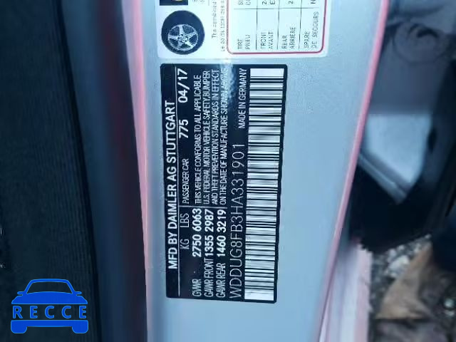 2017 MERCEDES-BENZ S 550 4MAT WDDUG8FB3HA331901 image 9