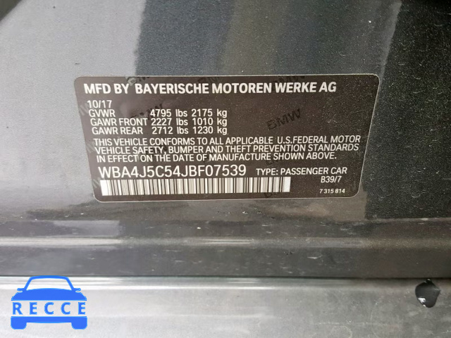 2018 BMW 440I GRAN WBA4J5C54JBF07539 image 9