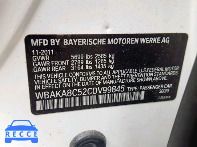 2012 BMW 750 I WBAKA8C52CDV99845 image 9