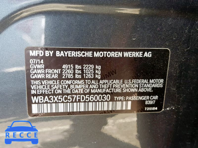2015 BMW 328 XIGT WBA3X5C57FD560030 image 9