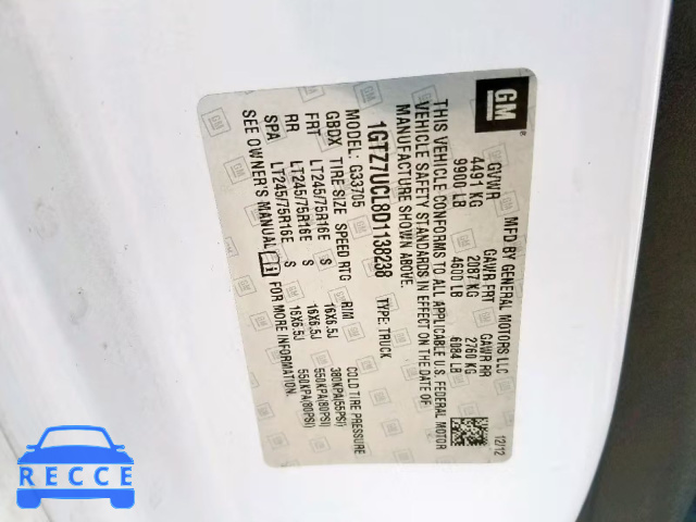 2013 GMC SAVANA G35 1GTZ7UCL8D1138238 image 9