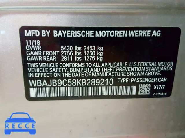 2019 BMW M550XI WBAJB9C58KB289210 Bild 9