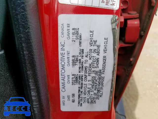 1998 SUZUKI SIDEKICK J 2S3TD03V4W6403604 Bild 9