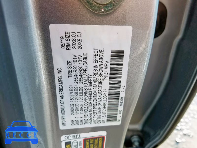 2020 ACURA RDX 5J8TC2H66LL004177 image 9