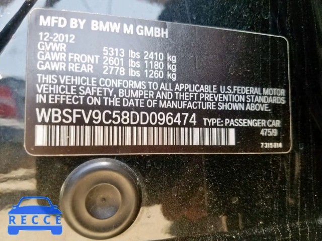 2013 BMW M5 WBSFV9C58DD096474 image 9