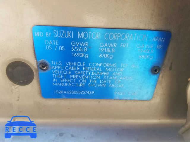 2005 SUZUKI AERIO S JS2RA62S055257469 image 9