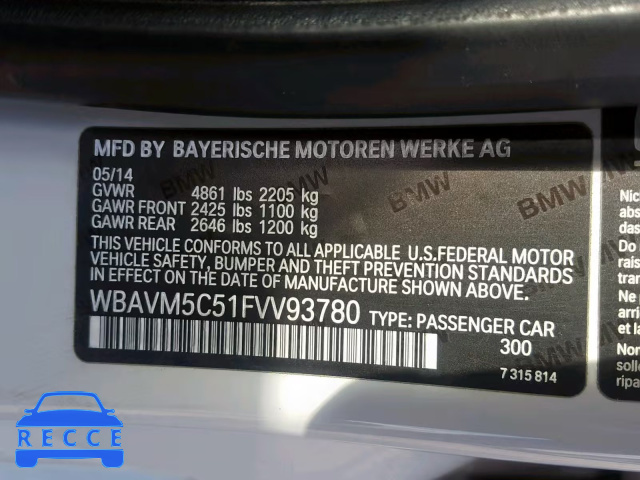 2015 BMW X1 XDRIVE3 WBAVM5C51FVV93780 зображення 9