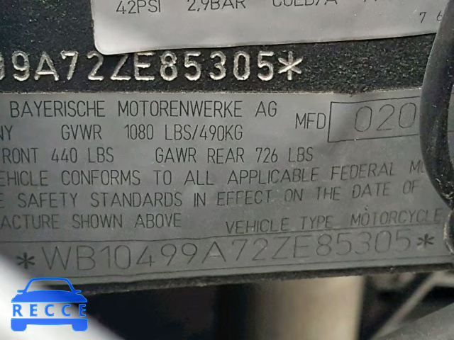 2002 BMW R1150 RT WB10499A72ZE85305 image 9
