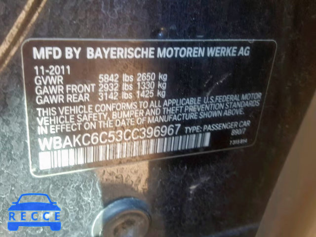 2012 BMW 750I WBAKC6C53CC396967 image 9