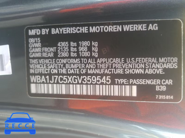 2016 BMW M235I WBA1J7C5XGV359545 image 9