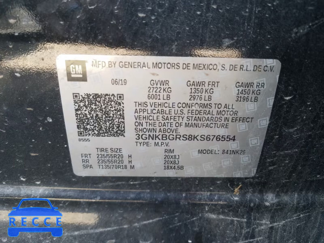 2019 CHEVROLET BLAZER 2LT 3GNKBGRS8KS676554 image 9