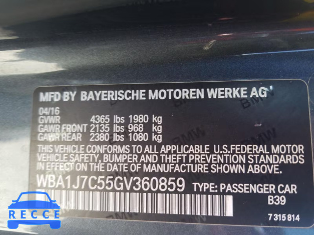 2016 BMW M235I WBA1J7C55GV360859 image 9