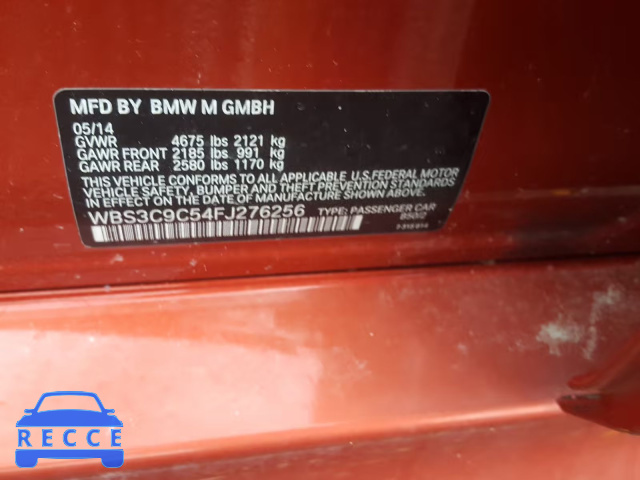 2015 BMW M3 WBS3C9C54FJ276256 Bild 9