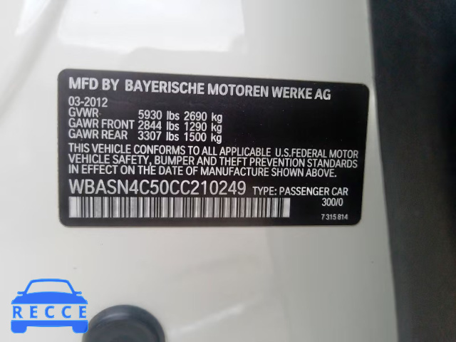 2012 BMW 550 IGT WBASN4C50CC210249 image 9