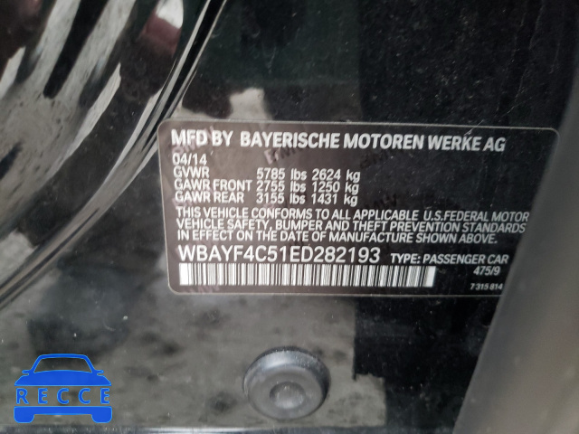 2014 BMW 740 LXI WBAYF4C51ED282193 image 9