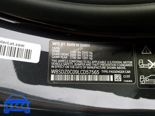2020 BMW M8 WBSDZ0C09LCD57565 зображення 9