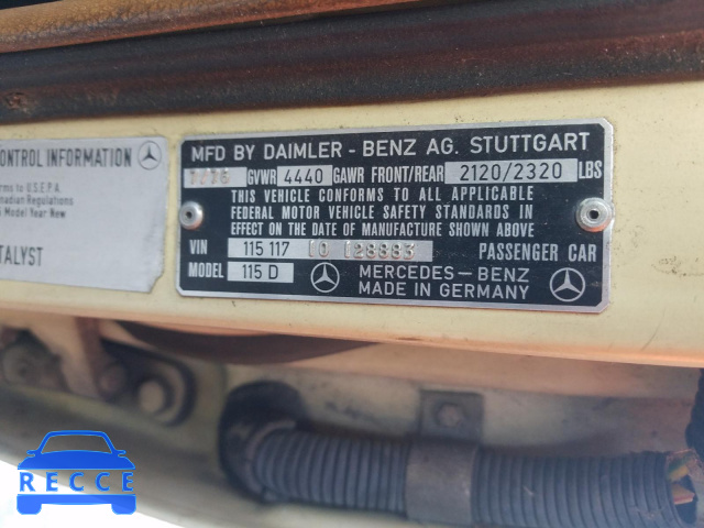 1976 MERCEDES-BENZ 280 11511710128883 image 9