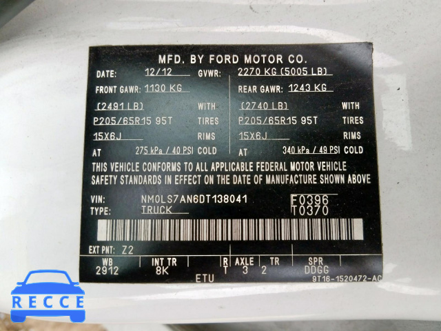 2013 FORD TRANSIT NM0LS7AN6DT138041 image 9