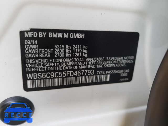 2015 BMW M6 GRAN CO WBS6C9C55FD467793 Bild 9